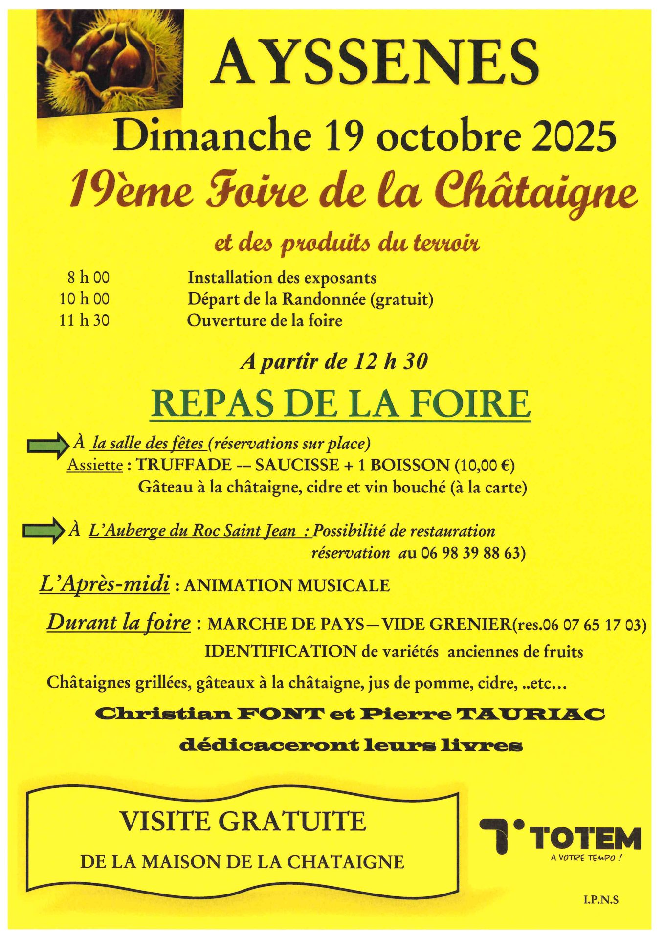Lire la suite à propos de l’article FOIRE DE LA CHÂTAIGNE 2025